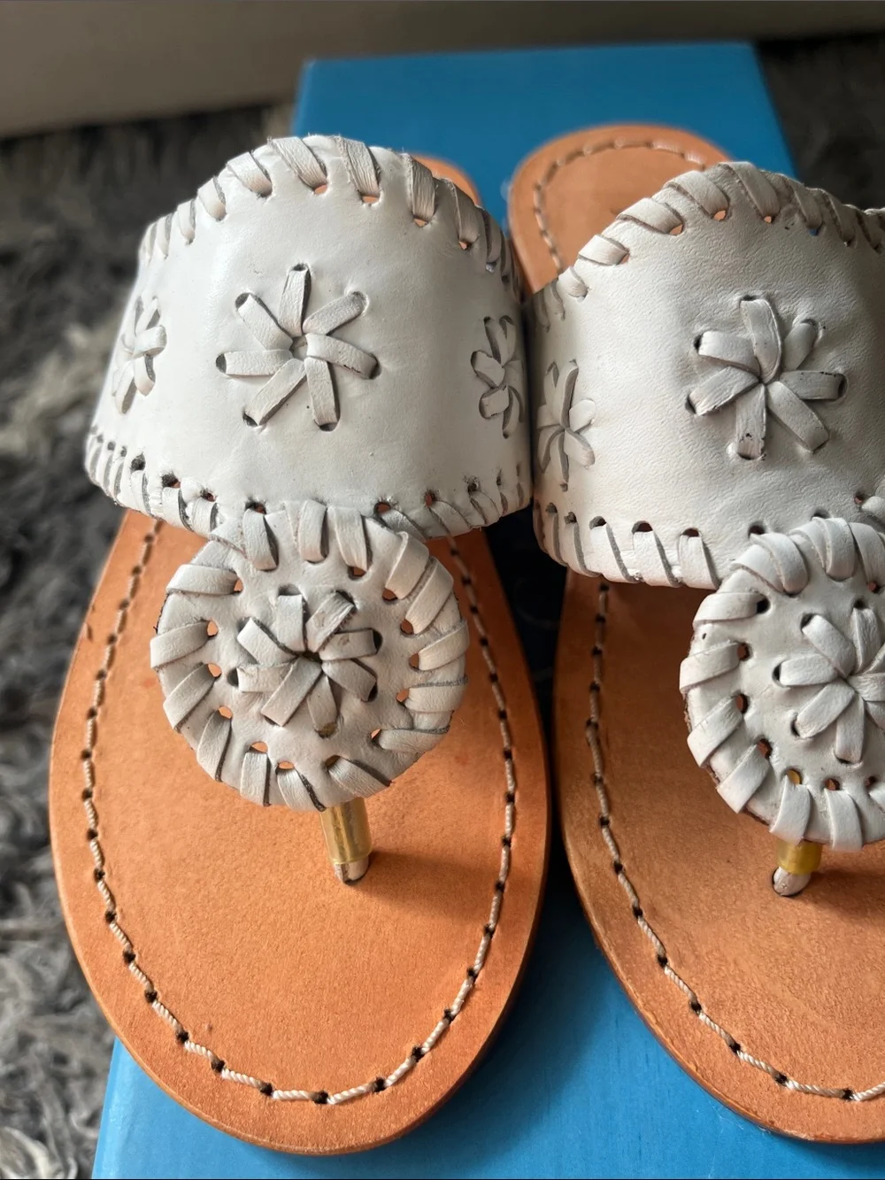 Jack Rogers girls flat sandal. White. Leather. Toddler size 11. New in box.